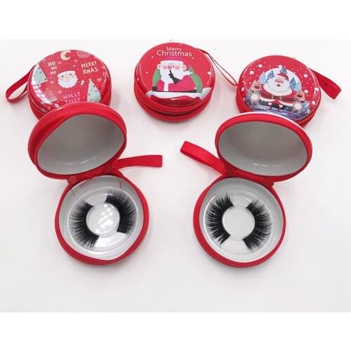Christmas Eyelash Box Custom logo Wholesale Dramatic Eyelashes Package 3D Mink Lashes Case