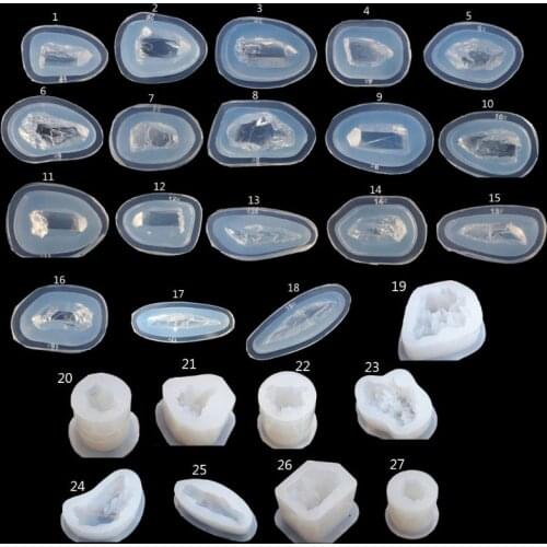 Handmade Natural Crystal Quartz Rock Cluster Geode Druzy Stone Epoxy Resin Mold Pendant Mold Resin Jewelry Making Tools Dropship