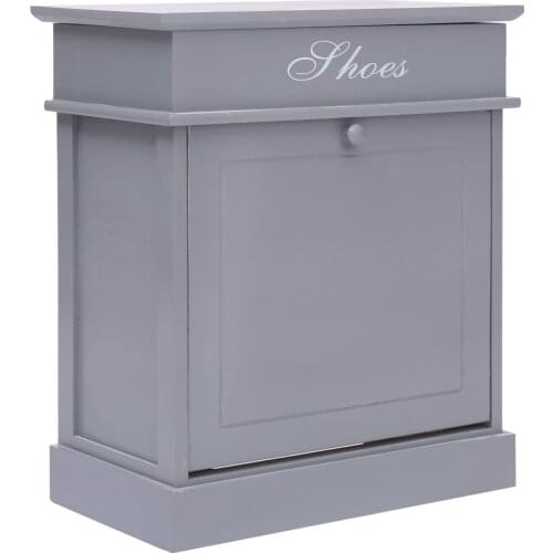 Shoe cabinet gray 50x28x58 cm Paulownia wood