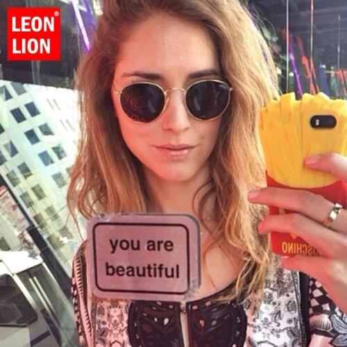 LeonLion Round Sunglasses Women 2021 Brand Designer Mirror Sunglasses Women High Quality Sun Glasses For Men Vintage Oculos BOX