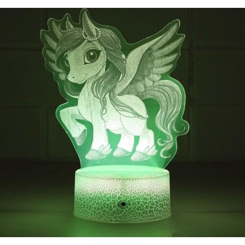 Hasbro My Little Pony Night Light 3D 7/16 Color LED Table Lamp Childrens Bedroom Decorations Childrens Birthday Gift Toys
