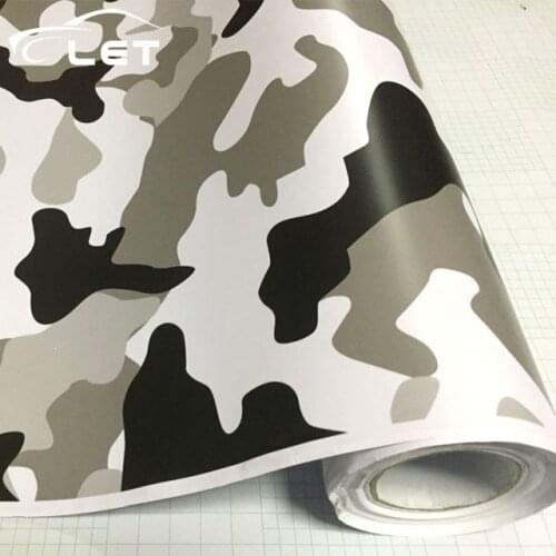 Arctic Camo Vinyl Car Wrap Military Black White Grey Camouflage Film Jungle Car Motocycle Outboard Decal Sticker