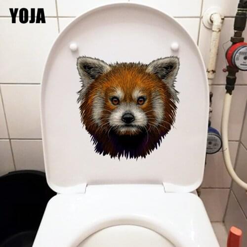 YOJA 23.3×23.8CM Raccoon Head Classic Cartoon Home Decoration Accessories Creative Wall Toilet Stickers T1-2852