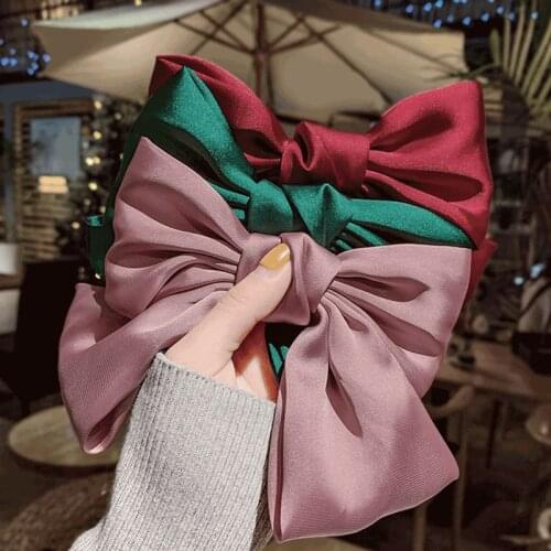 2020 Fashion Big Bow Hairpin Cute Red Barrette Pink Hair Clip Women Girls BB Hairgrip Korean Oversize Floral Hair Accessories