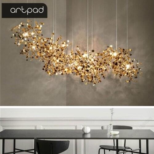 Gold Sliver Chandelier Lighting Modern Illuminator G4 Included Hanging Lamps Stainless Steel for Clothing Store Restaurant