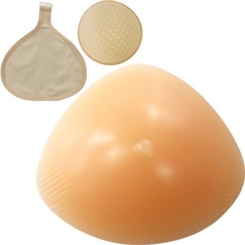 1PC Thick Summer Hook Triangle Silicone Breast Implants Special Fake Breast Concave Bottom Breathable Protective Cover Chest Pad