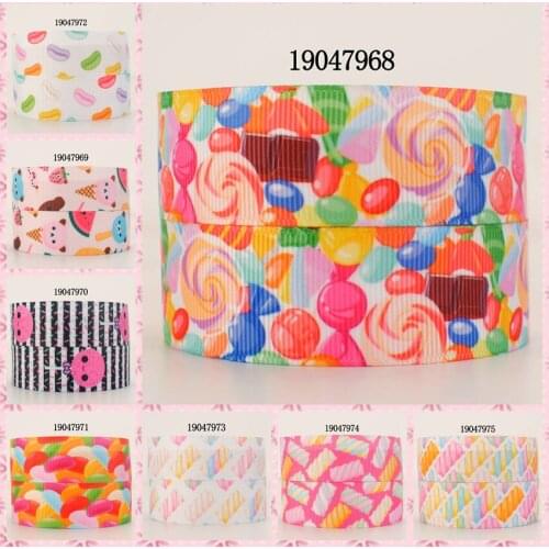 10yards -different sizes -candy ribbon ice cream pattern printed Grosgrain ribbon 19047968
