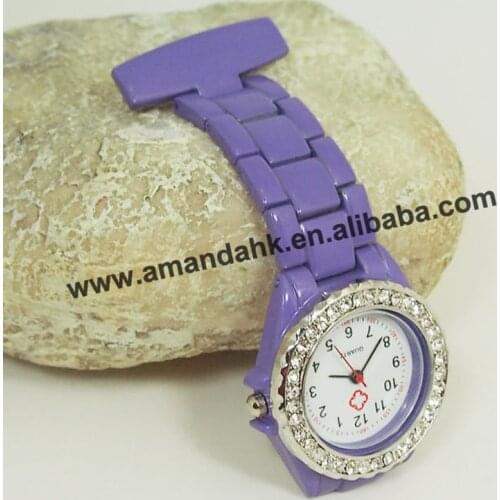 100pcs/lot Wholesale Fashion Metal Medical Watches Rhinestone Nurses Watch Pin Fob Brooch Pendant Hanging Pocket Watch