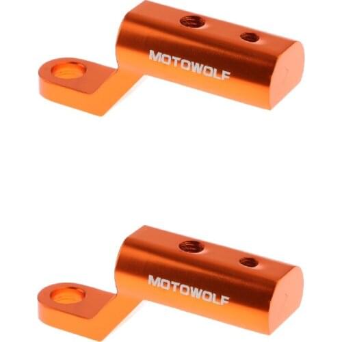 2 Pieces Motorcycle Rearview Mirror Expander Bracket Adapter Mount Orange