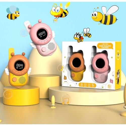 2021 2Pcs Toy Walkie Talkies Cute Mini Portable Children Phone 3KM Transmission Transceiver Interactive Educational Toys for Kid