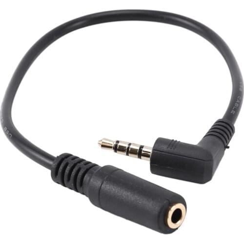 90 degree right angled 3.5mm 4 poles Audio Stereo Male to Female Extension Cable 10cm