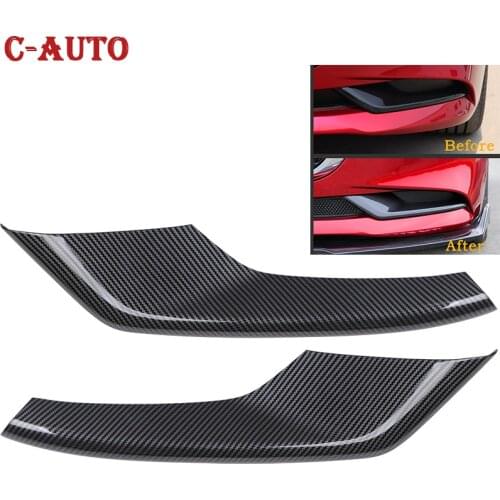 Car Carbon Fiber Front Fog Light Lamp Cover Trim Molding Bezel Garnish Stickers For Mazda 3 Axela Sedan Bp 2019 2020 car-styling