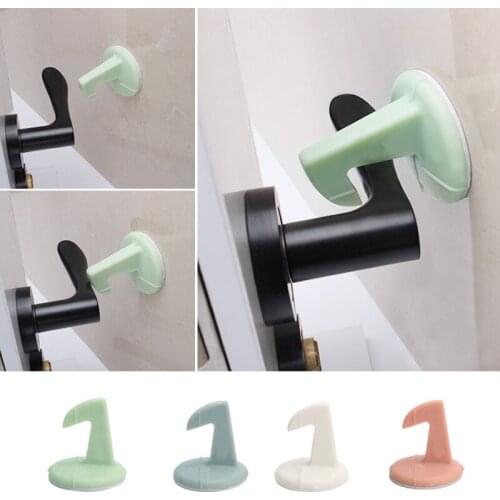 Household Good Silicon Doorstop Safety For Baby Toilet Wall Absorption Punching Door Hook Anti-collision Safty Door