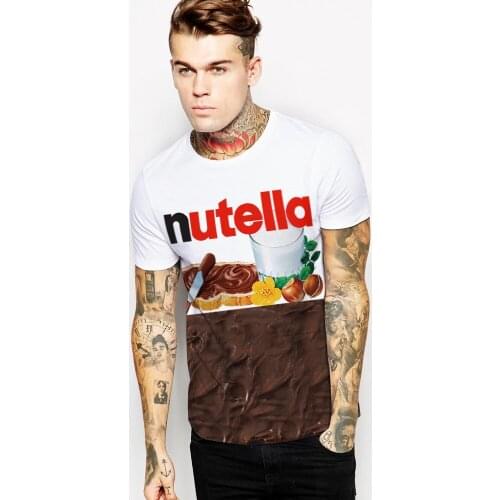 Camiseta de Halloween Summer pop-up chocolate milk digital print couple T-shirt tide br short-sleeved top Halloween T shirt