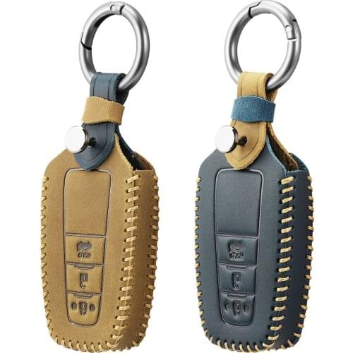 Genuine Leather Car Key Cover For Toyota Camry Prius Corolla C-HR CHR RAV4 Avalon Land Cruiser Prado 2018 2019 2020 Remote Fob