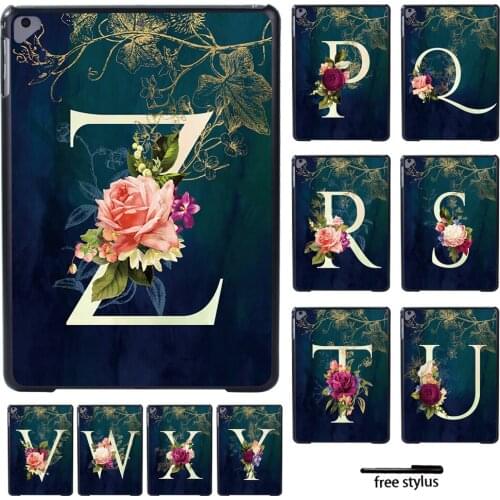 Tablet Case for Apple IPad Air 3 10.5" 2019/Air 1 2/ IPad Air 4 2020 10.9" 26 Letter Series Plastic Hard Protective Shell + Pen