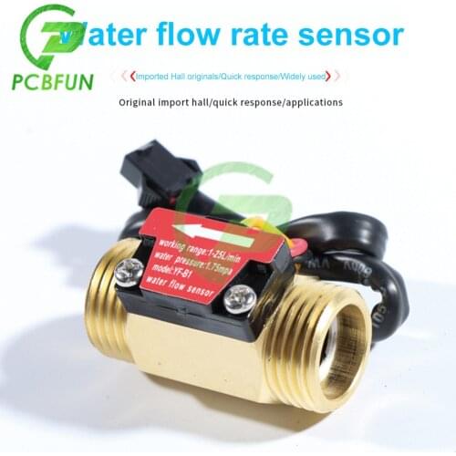 G1/2 Water Flow Sensor Hall Sensor Switch Flow Meter Water Flow Sensor DC 5-15V Brass Water Meter Industrial Flowmeter