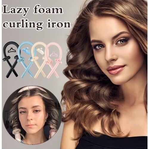 Flexible Curling Rods with Clip Twist Foam Hair Rollers Soft Foam No Heat Hair Rods Rollers with 2 Hair Ring for Women THRK889