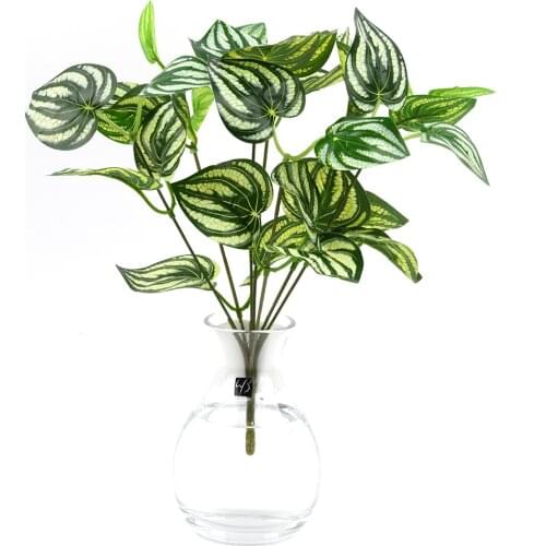 Artificial Plant Green Plant Potted Plant Wall Decoration Leaves Over Glue Green Persian Leaves Fake Grass Fall Decor DIY Cheap
