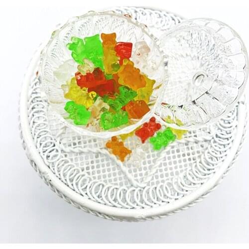20Pcs Glitter Bear Flatback Planar Resin Color Ornaments DIY Crafts Supplies Phone Shell Patch Art Material Hair Accessories Toy