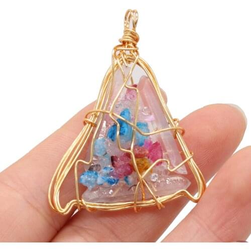 Hot Selling Irregular Shape Wound Gold Thread White Pearl Cute Pendant DIY Elegant Necklace Sweater Chain Making 25x40mm