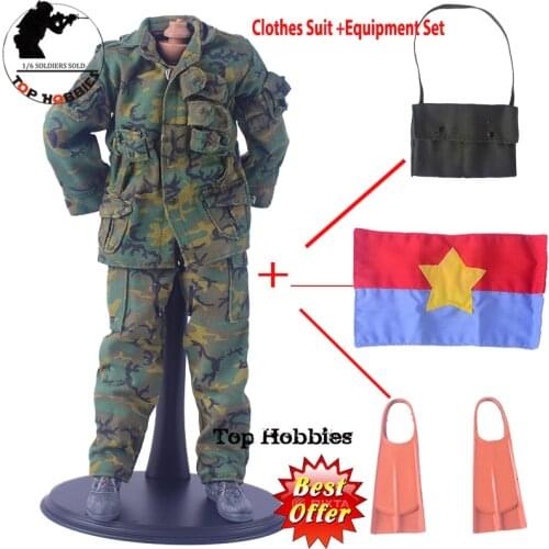1/6 Scale Action Figure Military soldier Army Jungle camouflage Military Uniform WWII Combat Clothes Equipment Set For 12Inch