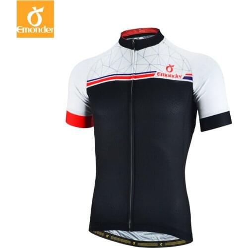 2020 New Listing EMONDER Cycling Jersey Short Sleeve Jersey White Mens Bicycle Summer Breathable Dry Mens Cycling Sport Jersey