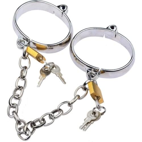 Metal Chain Handcuffs Ankle Cuffs Adult Games Sex Toys For Couples BDSM Bondage Slave Restraints Fetish Torture Sex Tools