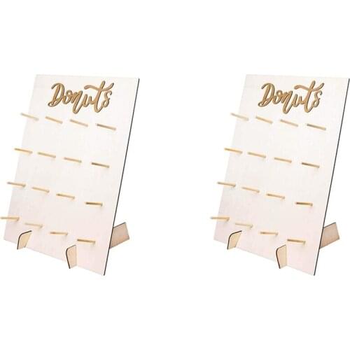 Donut Wall Stand - Reusable Donut Holder to Display Up to 32 Donuts, Donut Grow Up Party Decorations (Pack of 2)