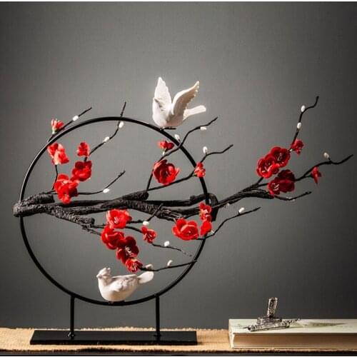 New Chinese home decoration accessories elegant simplicity living room porch Zen ornament creative plant iron art adornment