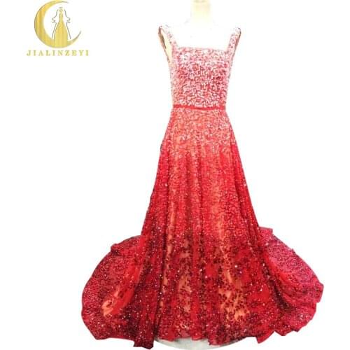 Rhine 100% Real Picture Sexy Full Luxury Bead Sequins High Fashion A-line New Arrival Dress for Party Formal Dress Evening Dress