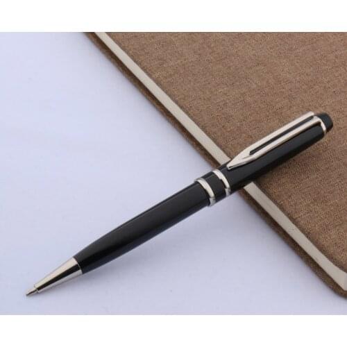 Student black quality Classic with SILVER Trim Metal Ballpoint Pen