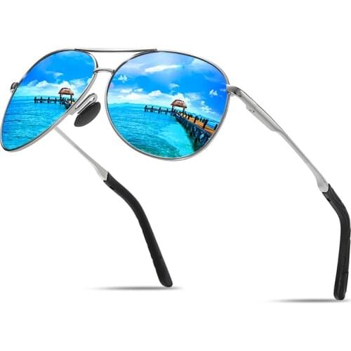 SC Fashion Pilot Men Polarized Sunglasses Oversized Alloy Frame Aviation Male Sun Glasses Classic Black Driving Fishing Shades