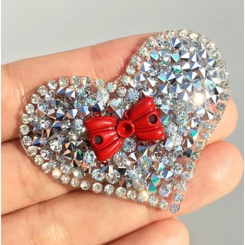 Rhinestones Applique Stones and Crystals Decorative Flatback Strass Iron on For Handmade Bowknot Embellishment Heart Patch