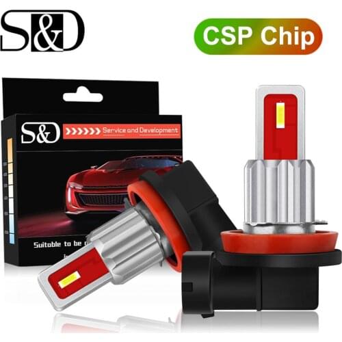 2Pcs CSP LED Car H8 H11 Led Bulb 9005 HB3 9006 HB4 Led Auto Fog Light 6500K 4300K LED Lamp 12V Driving Running Lamp Blue Yellow