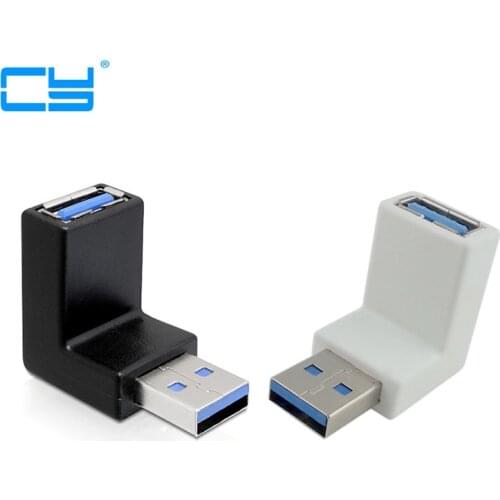 90 degree elbow USB3.0 male to A male male to female with 90 degree bend elbow adapter, the adapter all black and white