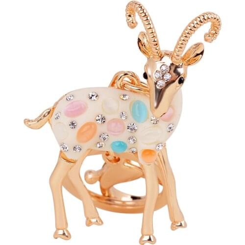 XDPQQ Creative Zodiac Small Gift New Goat Keychain Car Keychain Bag Charm cute keychain key ring