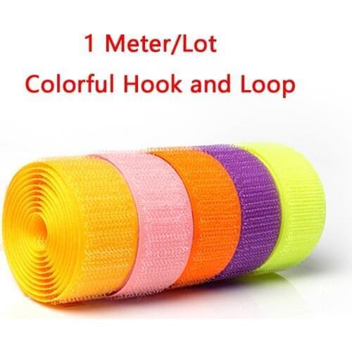 1 Pair 25mm Colorful Fastener Tape Velcros Hook and Loop Tape Cable Ties Sewing Accessories, 1 Meter/Lot