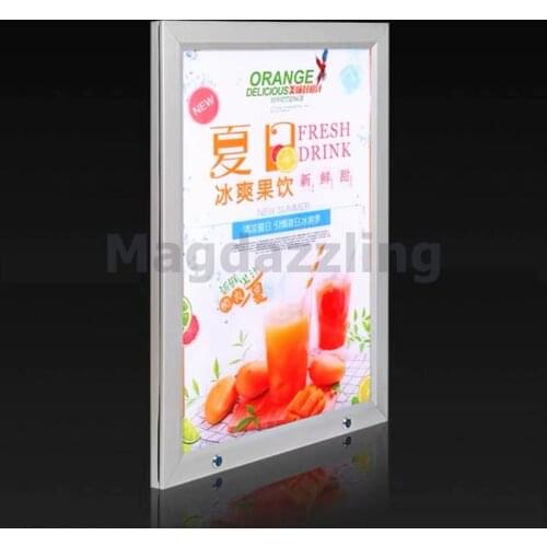 2 UNITS SILVER ALUMINUM FRAME OUTDOOR WATERPROOF RESTAURANT MENU DISPLAY CASE 600MMX900MM LED MENU ADVERTISING LIGHT BOX SIGNS
