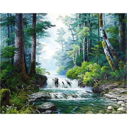 5D DIY Diamond Painting Scenery Diamond Embroidery Natural Full Drill Rhinestone Mosaic Painting Home Decoration