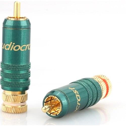 Audiocrast 4pcs R003 24K Gold Plated RCA Connector Plug HIFI RCA Plug 9mm Audio Cable Connector