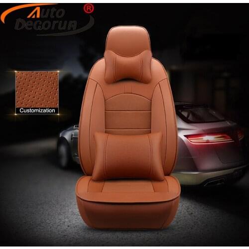 AutoDecorun Cowhide Leather Automobiles Covers Seat for Infiniti qx50 2018 Seat Cover Accessories Car Seat Cushion Support 16PCS