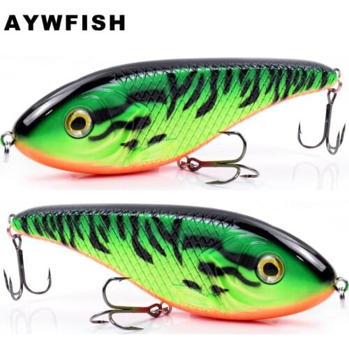 AYWFISH Jerkbait 150mm 81g Large Wobbler Crankbait Vivid 3D Lure Eyes Bait Sinking Handmade For Big Game Pike Fishing Tackle