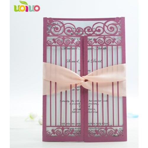 Free shipping 50set inc145 Burgundy/wine red decorative wedding,Chinese traditional element/style gate wedding invitation card