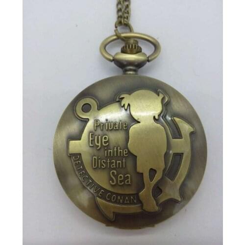 Detective conan Animation cartoon students pendant gift Fashion quartz Necklace pocket watches Gift