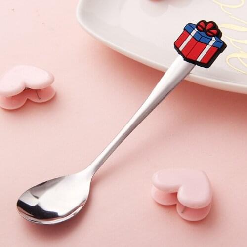 Tableware Cartoon small spoon coffee stirring spoon stainless steel children tableware pvc spoon