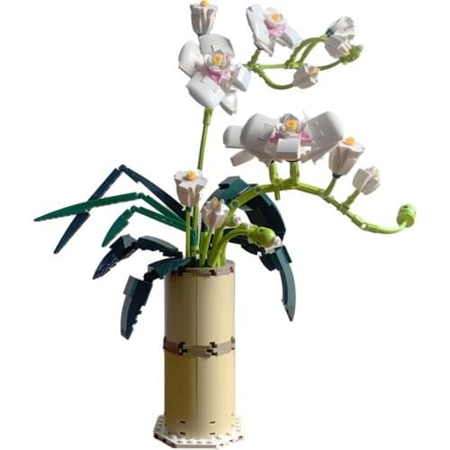 Creativity Bouquet Orchid Flowers Building Blocks City Romantic Home Decoration Diy Friends Bricks Toys For Children Girls Gift