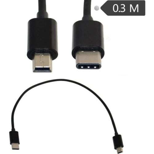 USB 3.1 Type C Male to Mini USB 2.0 Mini Male Data Sync Power Supply Cable Cord 0.25m