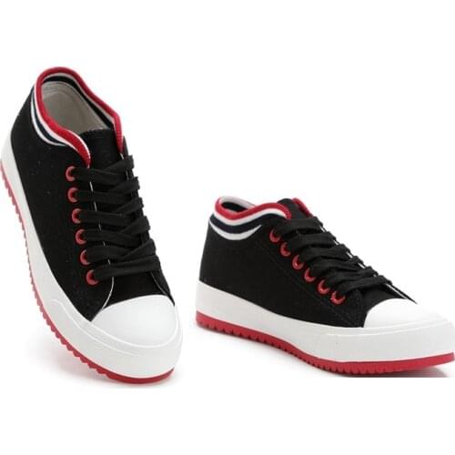 Walking Shoes For Women Flat Skateboarding Shoes Antiskid Rimmed Canvas Women Shoes Pure Low Bottom Cloth Vulcanized Shoes Girl