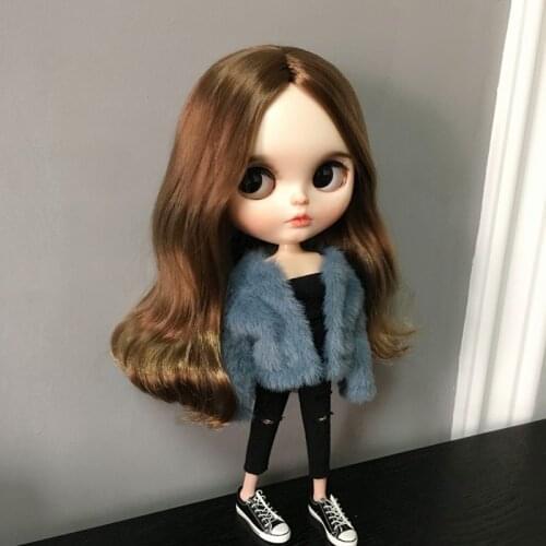 Fashion Luxury Fur Coat for Blyth Doll Clothes 1/6 bjd Doll Accessories for Pullip Barbi Blyth Girl Clothing For Azone Kurhn